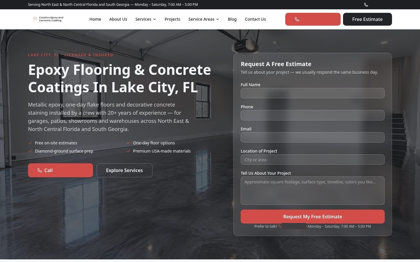 Creative Epoxy and Concrete Coating website