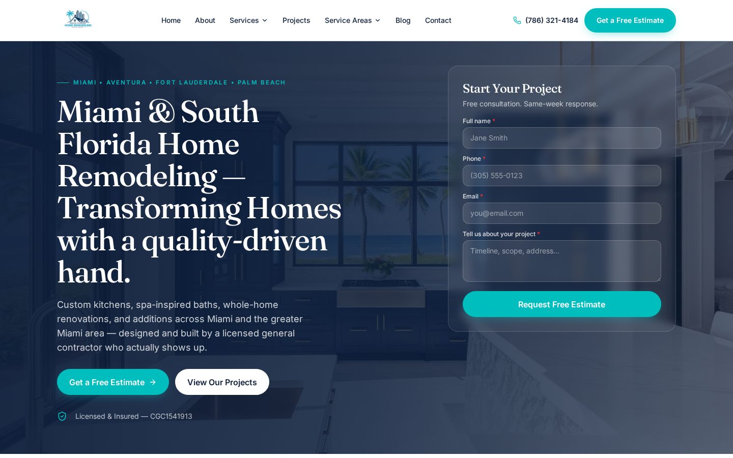 South Florida Home Remodeling website