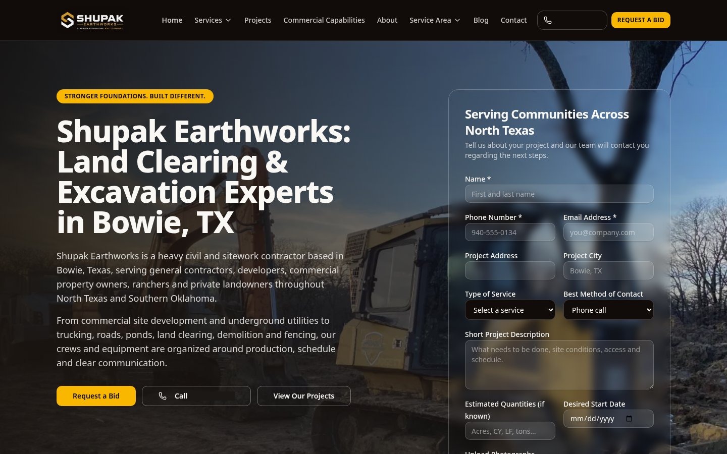 Shupak Earthworks website