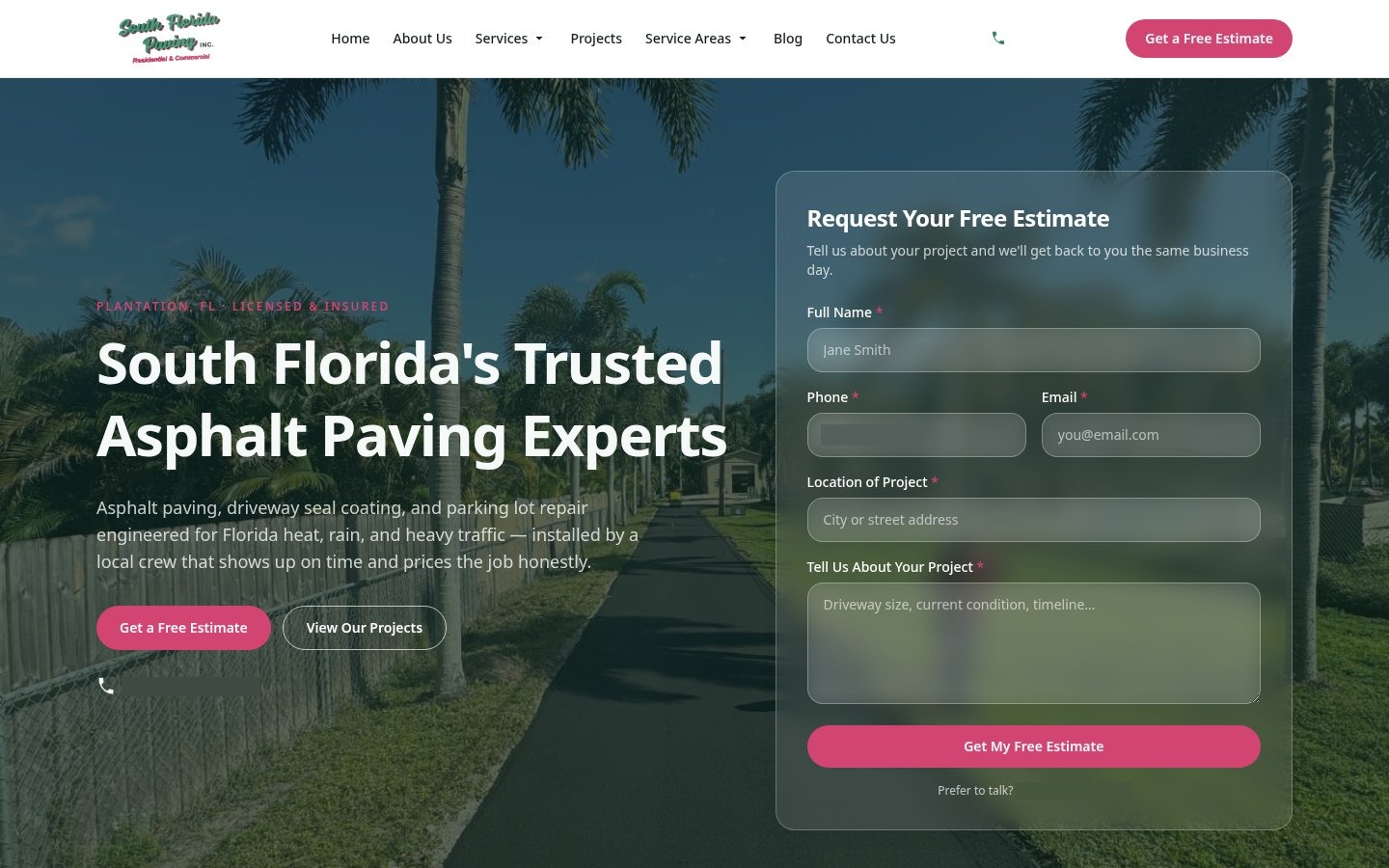 South Florida Paving Inc website